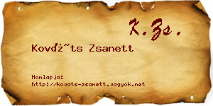 Kováts Zsanett névjegykártya